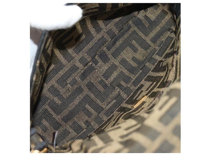 Borsa FENDI Chain Zucca Canvas Mamma Baguette 2way Marrone Nero Auth 189061SV - vista 10