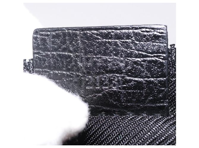 GUCCI GG Canvas Accessory Pouch Black Silver Auth 189166V Silvery - view 11