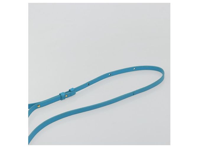 Céline Borsa a tracolla CELINE Trio in pelle azzurro oro Auth 189302 D'oro Blu chiaro - vista 8