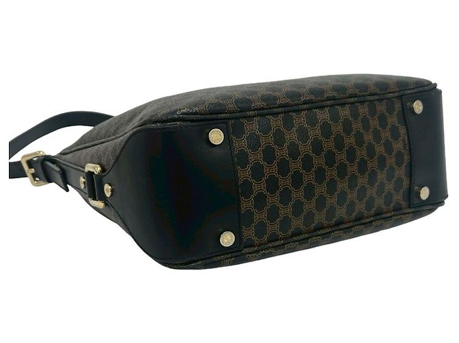 Céline Borsa Tote a spalla semi Celine Macadam Blazon Triomphe Logo Pattern Marrone Nero - vista 7