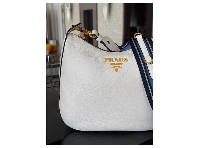 Prada Vitello Phenix Hobo-Tasche Weiß - Ansicht 2