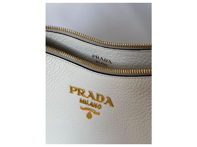 Prada Vitello Phenix Hobo-Tasche Weiß - Ansicht 6