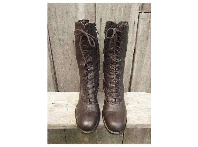 Botines de cuero Jil Sander Castaño - vista 2