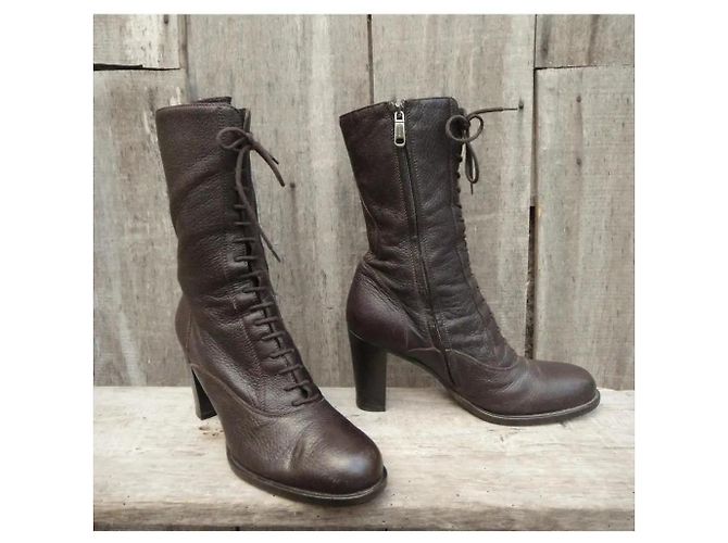 Botines de cuero Jil Sander Castaño - vista 3