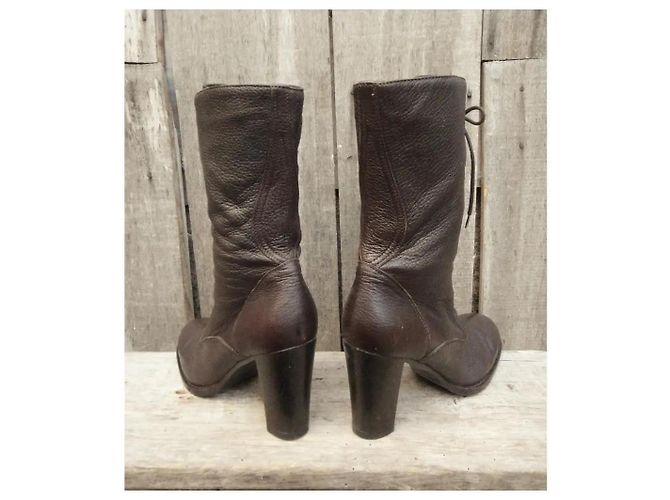 Botines de cuero Jil Sander Castaño - vista 4