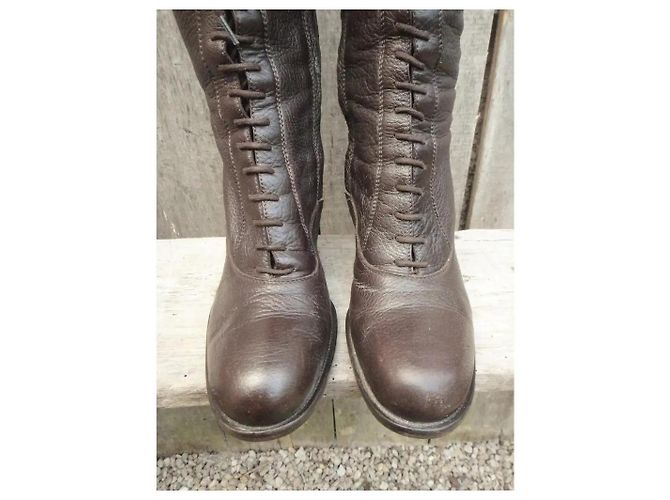 Botines de cuero Jil Sander Castaño - vista 8