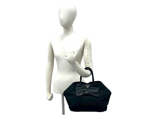 Borsa Prada Tessuto Nylon Ribbon Motif Nero - vista 2
