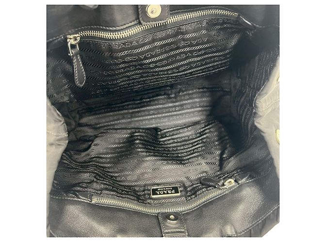Borsa Prada Tessuto Nylon Ribbon Motif Nero - vista 9