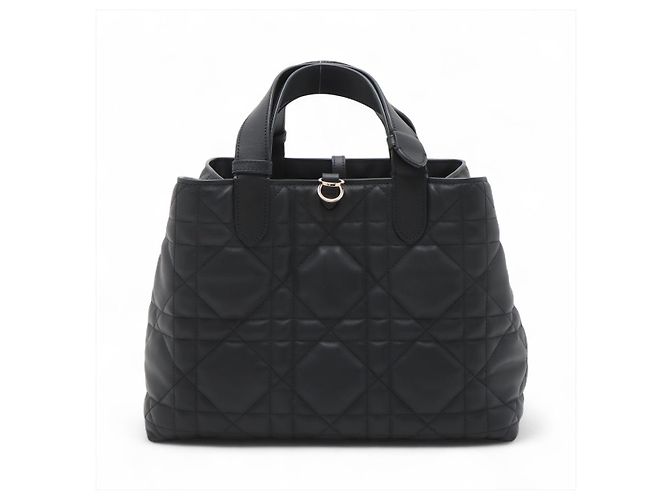 Dior Borsa Tote Toujours Medium in pelle di vitello Macrocannage Black Nero - vista 2