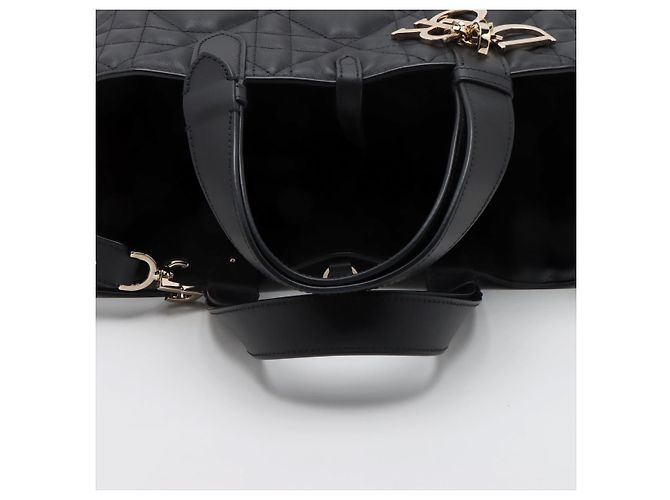 Dior Borsa Tote Toujours Medium in pelle di vitello Macrocannage Black Nero - vista 5