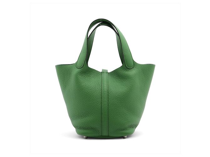 Hermès Borsa a secchiello Picotin 18 in pelle Taurillon Clemence Verde Yucca - vista 2