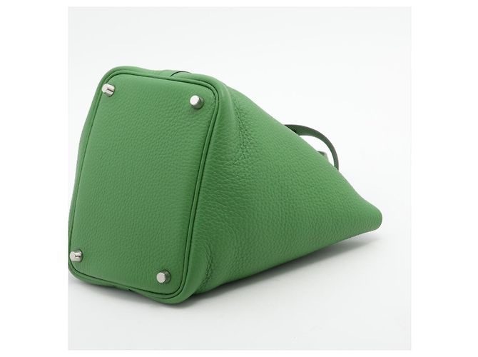 Hermès Borsa a secchiello Picotin 18 in pelle Taurillon Clemence Verde Yucca - vista 3