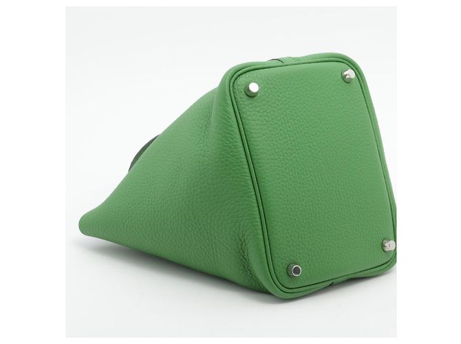 Hermès Borsa a secchiello Picotin 18 in pelle Taurillon Clemence Verde Yucca - vista 4