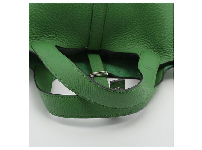 Hermès Borsa a secchiello Picotin 18 in pelle Taurillon Clemence Verde Yucca - vista 5