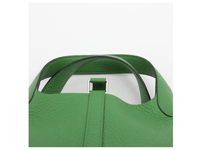 Hermès Borsa a secchiello Picotin 18 in pelle Taurillon Clemence Verde Yucca - vista 6