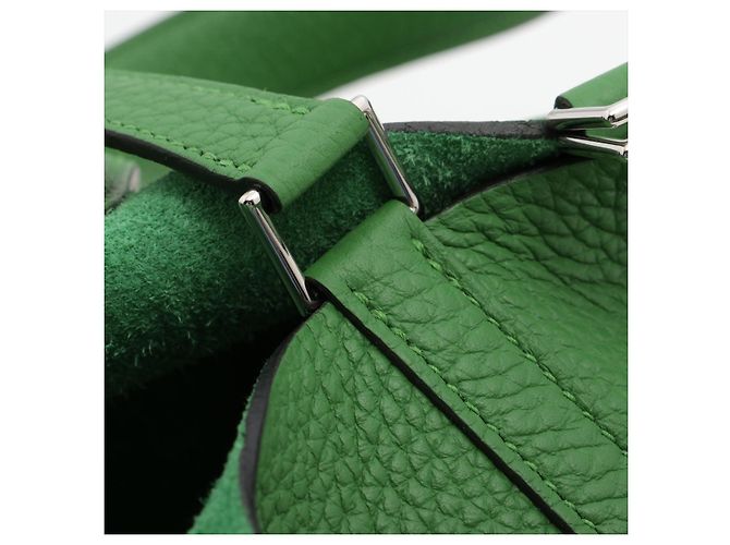 Hermès Borsa a secchiello Picotin 18 in pelle Taurillon Clemence Verde Yucca - vista 9