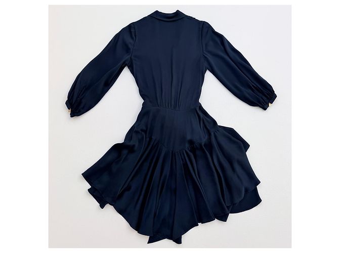 Zimmermann Wickelkleid aus blauer Seide Dunkelblau - Ansicht 4