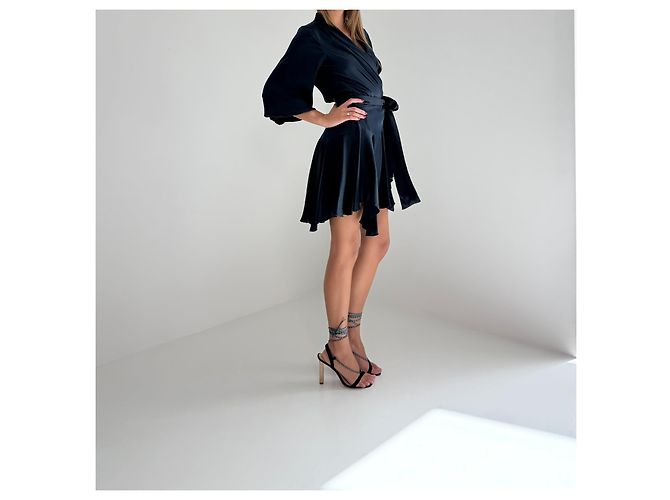 Zimmermann Wickelkleid aus blauer Seide Dunkelblau - Ansicht 5