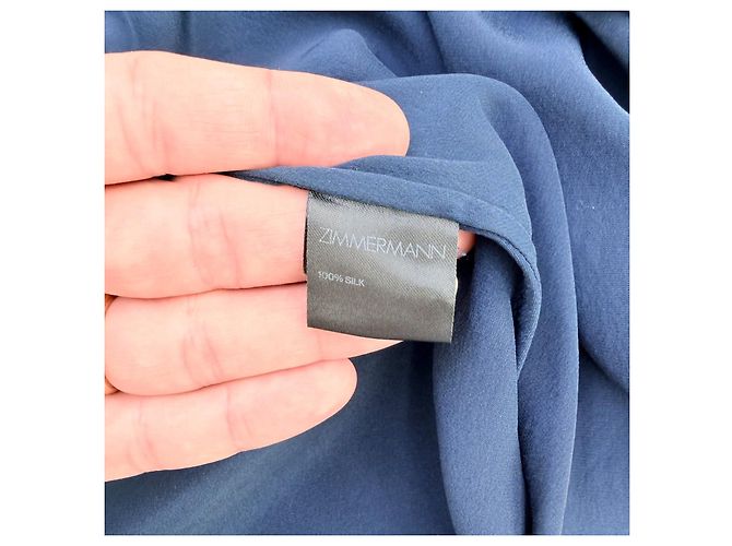 Zimmermann Wickelkleid aus blauer Seide Dunkelblau - Ansicht 7