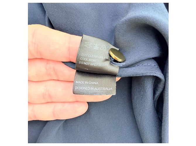 Zimmermann Wickelkleid aus blauer Seide Dunkelblau - Ansicht 8