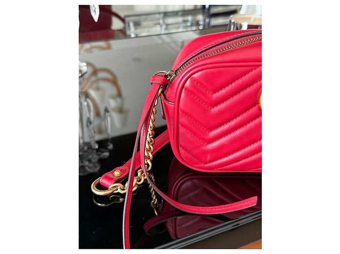 Gucci GG Marmont Small Camera Bag - Borsa a Tracolla Rosso - vista 4