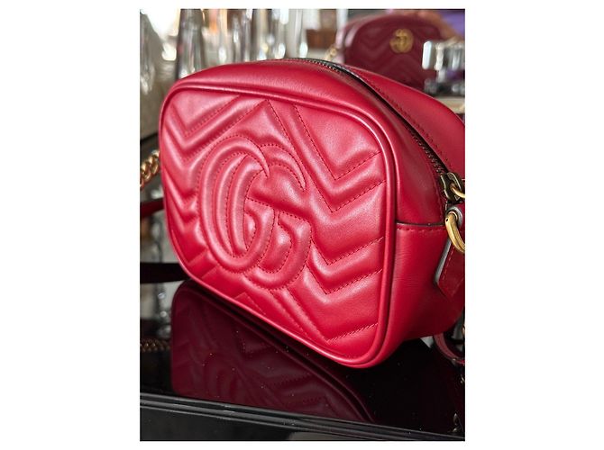 Gucci GG Marmont Small Camera Bag - Borsa a Tracolla Rosso - vista 9