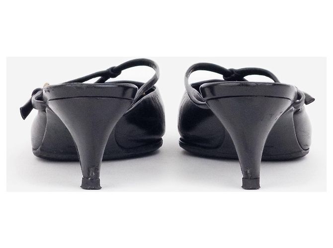Mules Prada anni 2000 con punta quadrata, occhielli e tacco kitten Nero - vista 6
