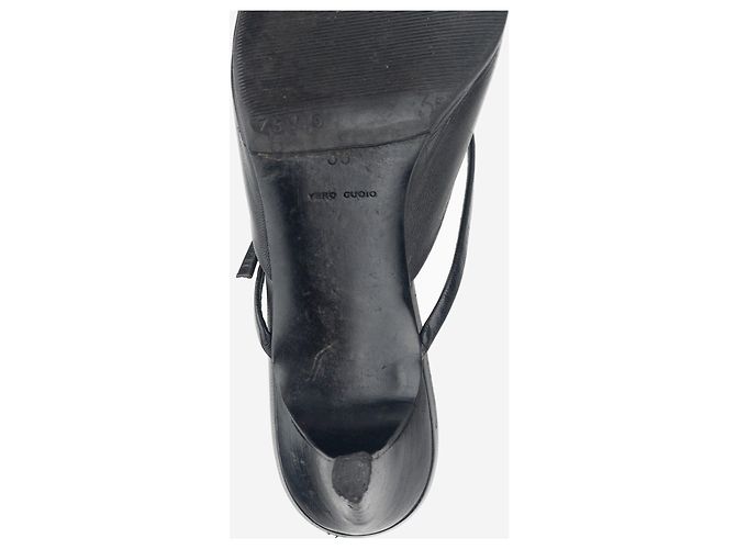 Mules Prada anni 2000 con punta quadrata, occhielli e tacco kitten Nero - vista 9