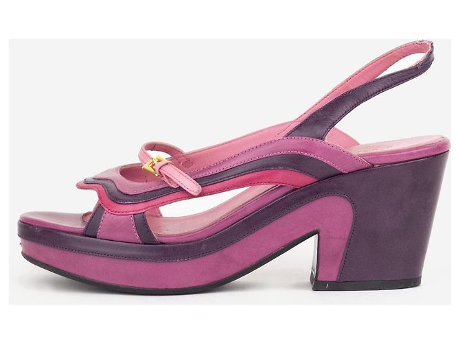 Prada SS08 'Fairy' Mary Jane Sandalen mit Blockabsatz Pink - Ansicht 3