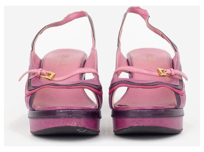 Prada SS08 'Fairy' Mary Jane Sandalen mit Blockabsatz Pink - Ansicht 5