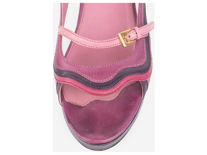 Prada SS08 'Fairy' Mary Jane Sandalen mit Blockabsatz Pink - Ansicht 7