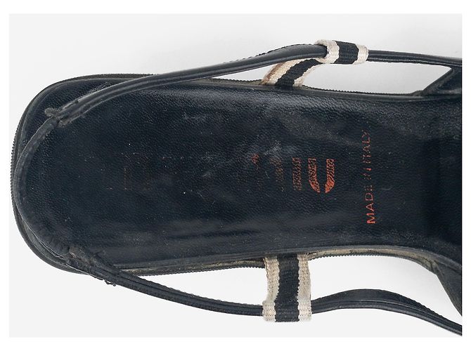 Miu Miu SS99 Slingback-Kittenheels mit Schleife und Gummikappe Schwarz - Ansicht 8