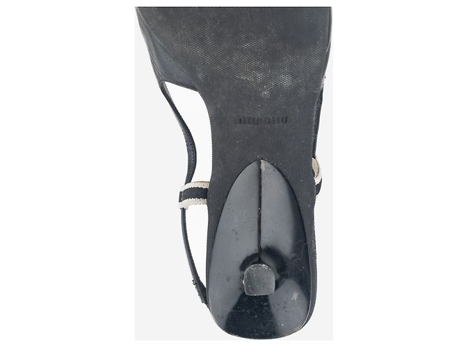 Miu Miu SS99 Slingback-Kittenheels mit Schleife und Gummikappe Schwarz - Ansicht 9