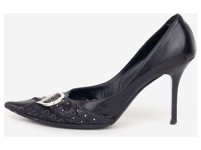 Décolleté Dior by Galliano SS04 'D Trick' Diorissimo Monogram Pump Heels Nero - vista 3