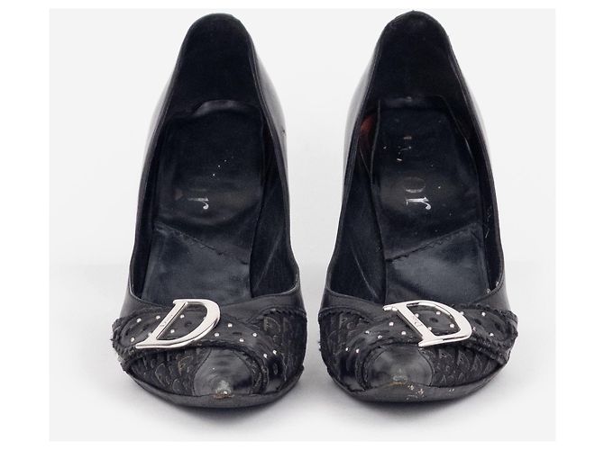 Décolleté Dior by Galliano SS04 'D Trick' Diorissimo Monogram Pump Heels Nero - vista 5