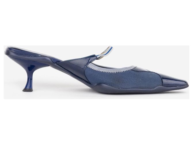 Mule Mary-Jane con punta quadrata e tacco kitten Prada SS00 Blu navy - vista 5