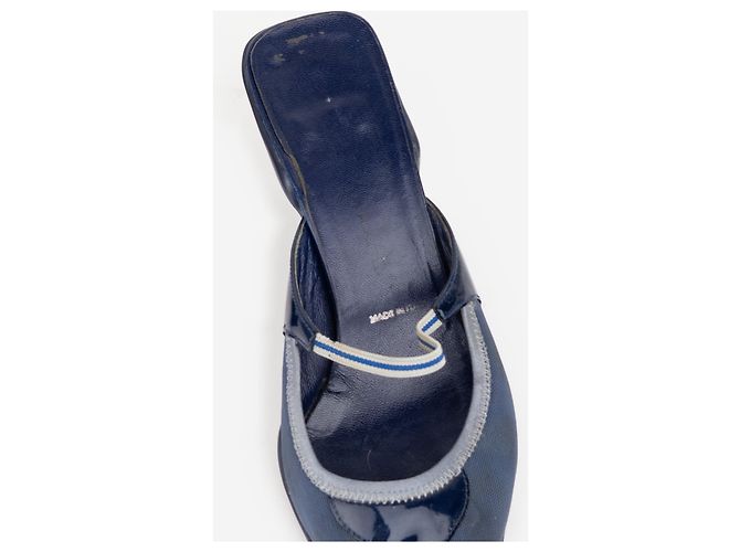 Mule Mary-Jane con punta quadrata e tacco kitten Prada SS00 Blu navy - vista 8
