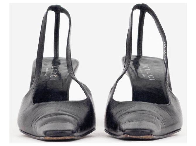 Gucci by Tom Ford SS98 Square Toe Crystal Slingback Pumps Schwarz - Ansicht 6