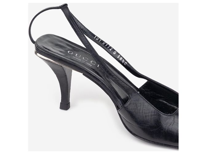 Gucci by Tom Ford SS98 Square Toe Crystal Slingback Pumps Schwarz - Ansicht 9