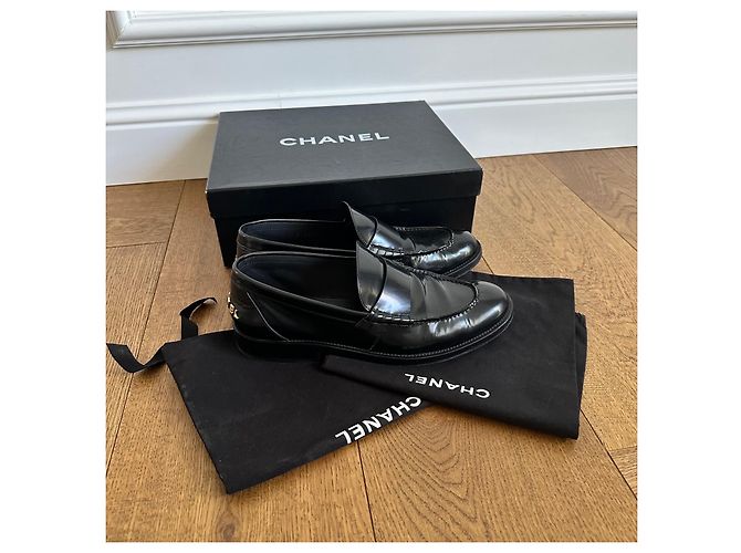 Chanel Mocassini in pelle nera Nero - vista 7