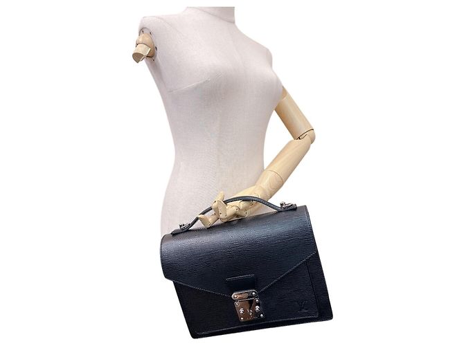 Borsa a tracolla Louis Vuitton M52792 Monceau 28 in pelle Epi Nero - vista 14