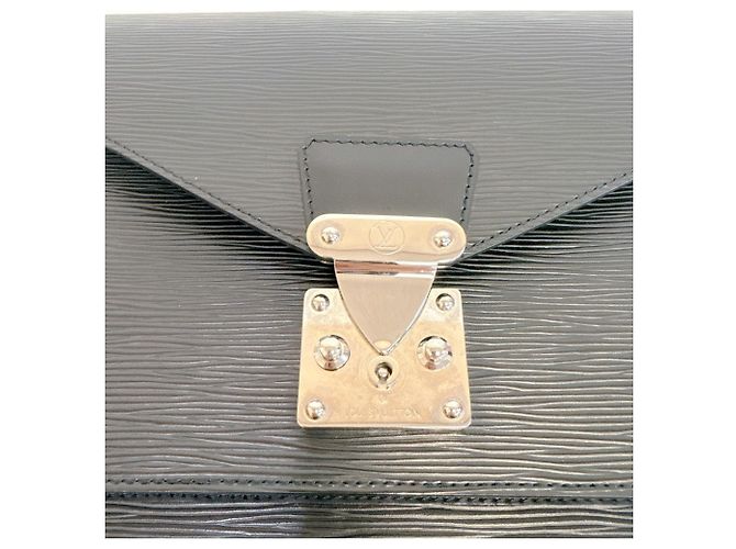 Borsa a tracolla Louis Vuitton M52792 Monceau 28 in pelle Epi Nero - vista 5