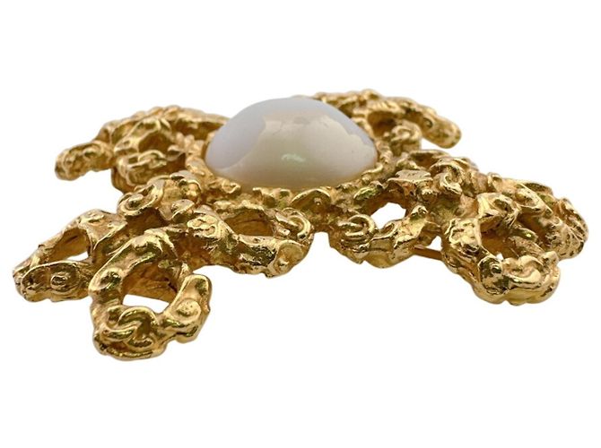 Spilla Chanel 93A Cross Motif Pearl D'oro - vista 2