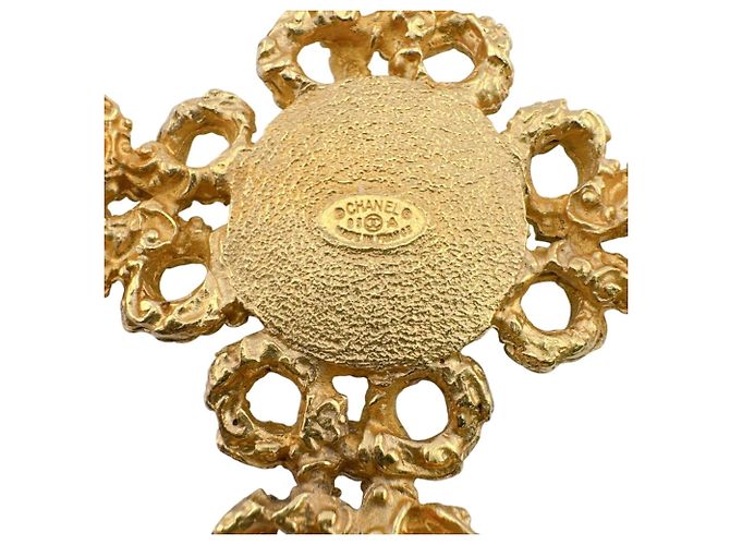 Spilla Chanel 93A Cross Motif Pearl D'oro - vista 5