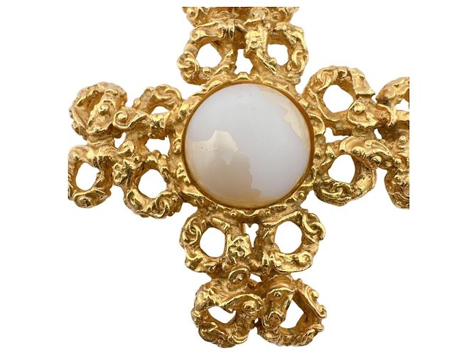 Spilla Chanel 93A Cross Motif Pearl D'oro - vista 7