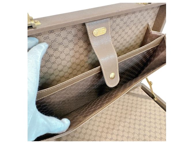 Gucci 0848 Old Gucci Attache Case Handbag Marrone - vista 10