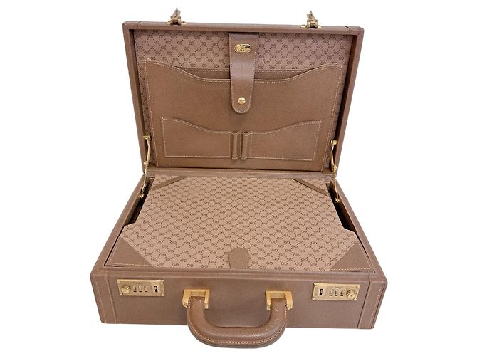 Gucci 0848 Old Gucci Attache Case Handbag Marrone - vista 7