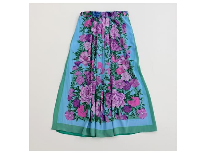 Completo in Seta Floreale Weekend Max Mara Rosa Blu Verde Porpora - vista 11