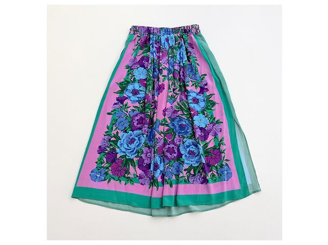 Completo in Seta Floreale Weekend Max Mara Rosa Blu Verde Porpora - vista 9