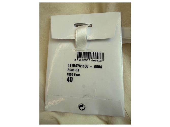 Vestido de verão Christian Dior em lã e seda - Ecru - vista 10